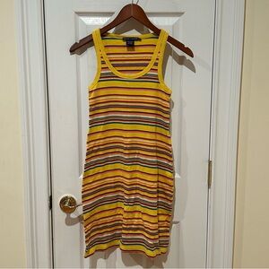 Ralph Lauren Women's Striped Yellow Sleeveless Midi Dress, Size Small